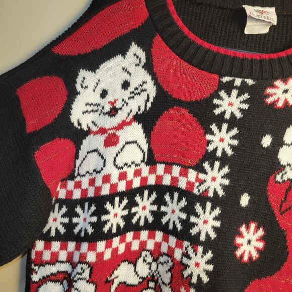Vintage Cats Ugly Christmas Sweater Buy The Nutcracker..made In USA Sz XL - Picture 4 of 11